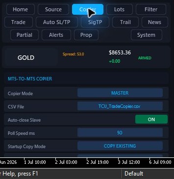 TCU v7.40 selected Master using TCU TradeCopier file